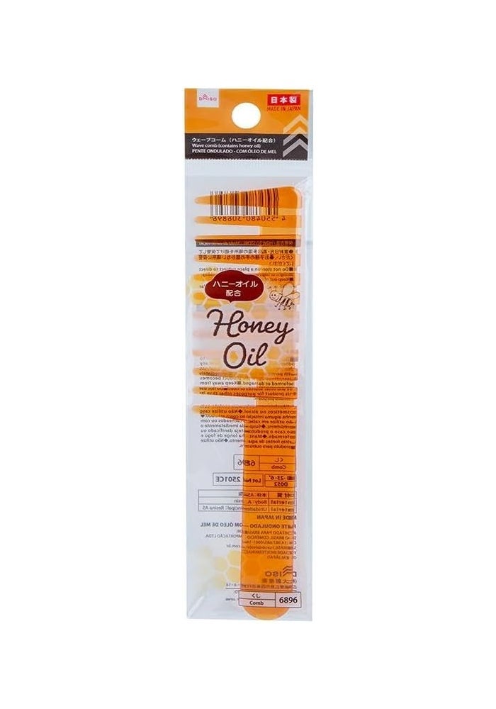 Daiso Wave Comb With Honey Oil, Orange - Image 1
